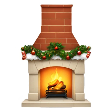 Fireplace with Christmas decorations  sticker