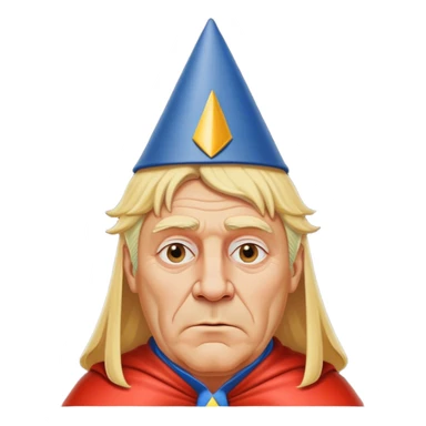 Blond older USA king with dunce cap crown sticker
