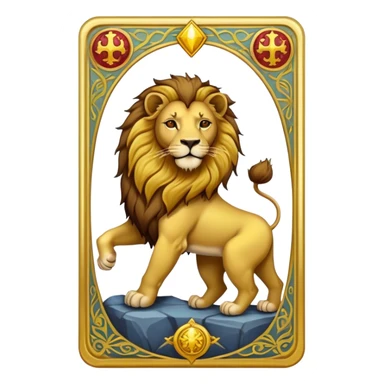 Tarot Card with a lion on it  sticker