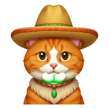 mexican hat orange cat sticker