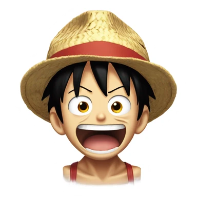 monkey d. luffy with a comically over exaggerated shocked expression sticker