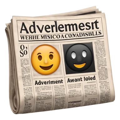 NEWSPAPER WITH BOLD LETTER PRINTED AS "advertisement "  sticker