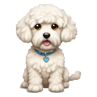 Really cute white/cream shipoo doodle dog sticker