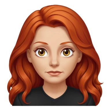 Heavy set mid 50's long red hair women hazel eyes sticker
