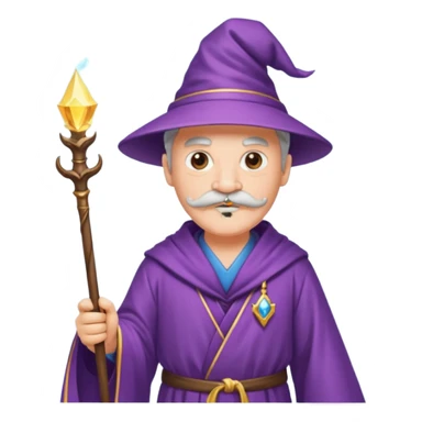 wizard with mustache sticker
