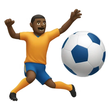 footballer shooting a ball sticker
