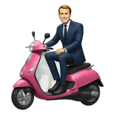 macron on a scooter sticker