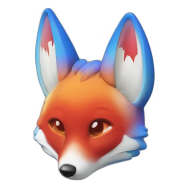 renard arc-en-ciel et rouge sticker