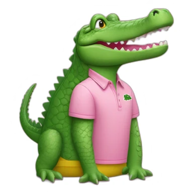 Crocodile with pink Lacoste tshirt sticker