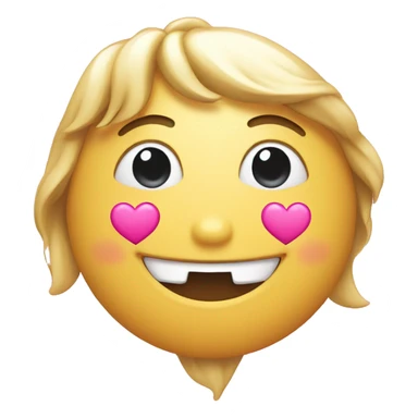 Smiling face with pink hearts sticker