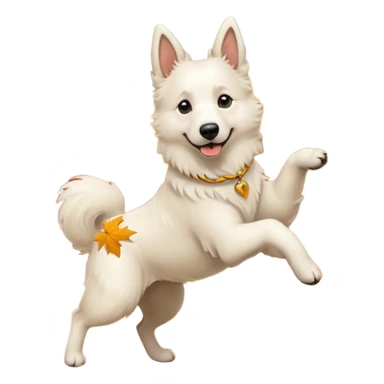 White belgian Shepard Dancing in the fall sticker