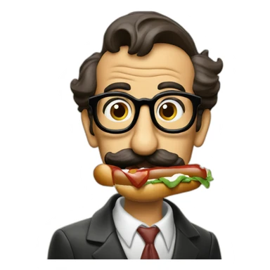 Groucho Marx eating a Chicago dog sticker