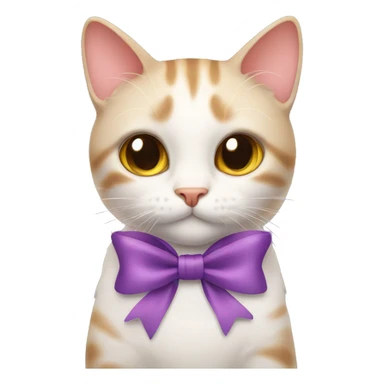 Cat with bow ribbon sticker