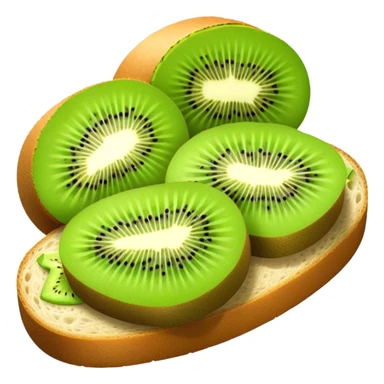 Kiwi sandwich with sliced kiwi fruit between bread slices sticker