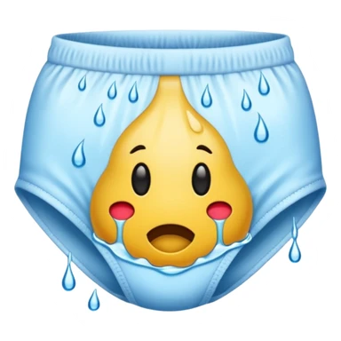 emoji underwear dripping with water sticker