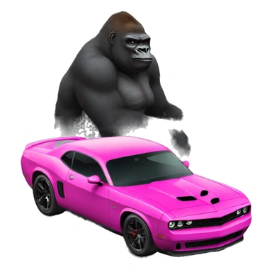 Gorilla next to hellcat car sticker