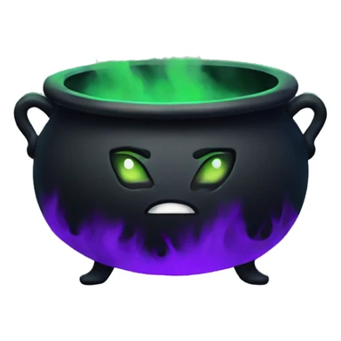 Black cauldron with purple and green smoke sticker