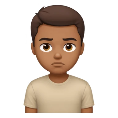 a pretty bratz dusky guy with half sleeved beige tshirt looking sleepy and bored sticker