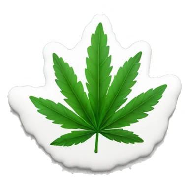 Marihuana leaf only like a object reference as logo and shape it like a rock sticker
