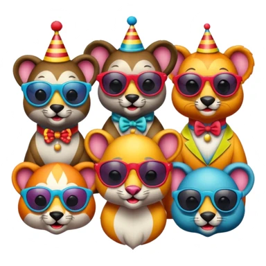 a sunglasses circus animals sticker