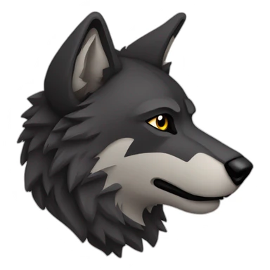 dark wolf head in profile looking to right sticker