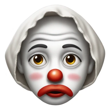 Sad clown hooded  sticker