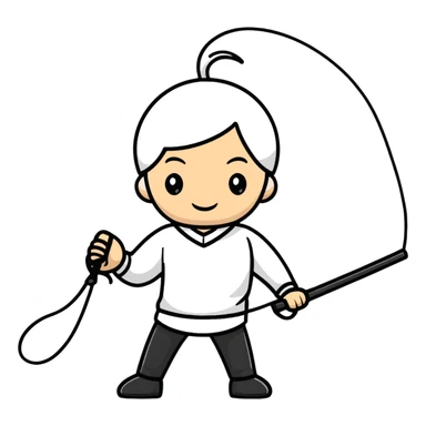 A person whipping a whip sticker