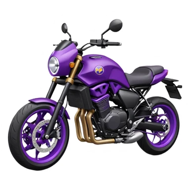 Créer un emoji copiable sur mon système iOS avec une moto mt07 noir mate nacré violet foncée. Mets une nuance intense de le violet foncée et le style de la mt07 doit être en roadster  sticker