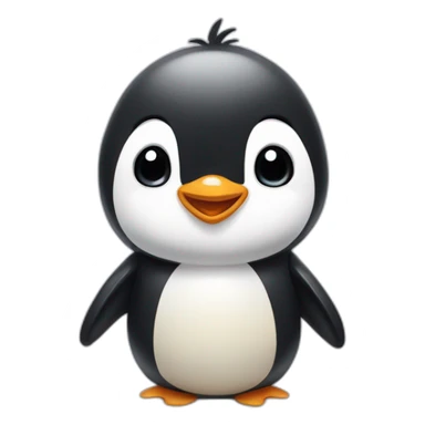 un mignon petit penguin souriant realiste sticker