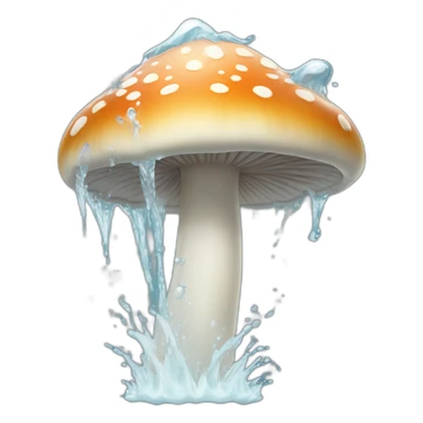 White water spurting from mushroom top sticker