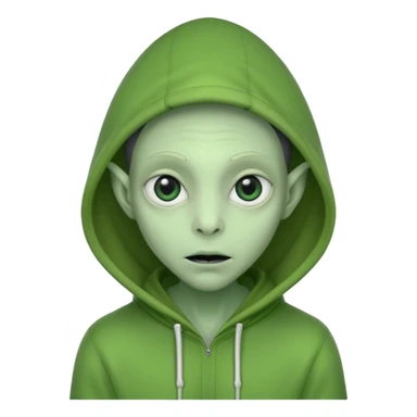 Aliens Green, hoodie, thin ears sticker