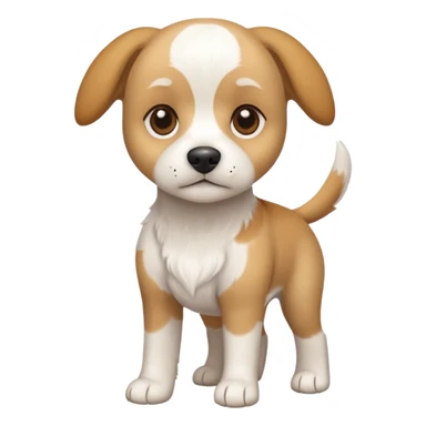 a full body white beagle x maltese x chi dog the size of a kelpie with light brown ears and a light brown patch on one eye sticker