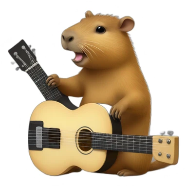 capybara playing electro guitar sticker