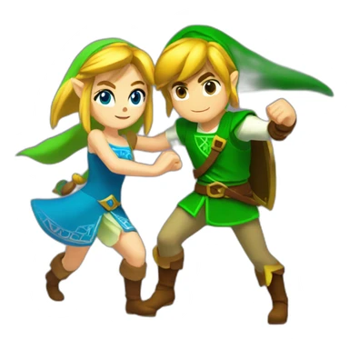 link and zelda dancing sticker