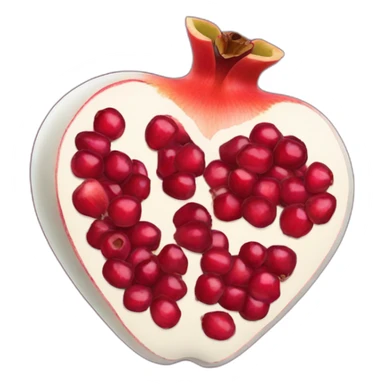 pomegranate white heart  sticker