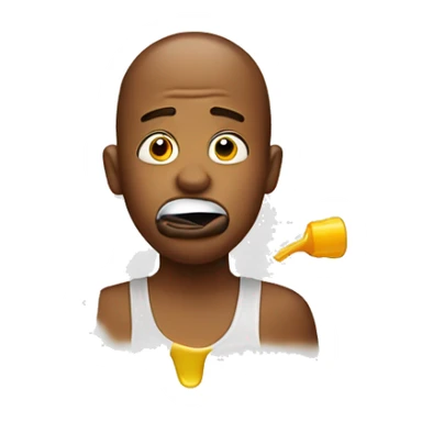  emoji with glue in mouth sticker