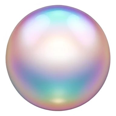 Round pearl gemstone with shimmering iridescent surface sticker