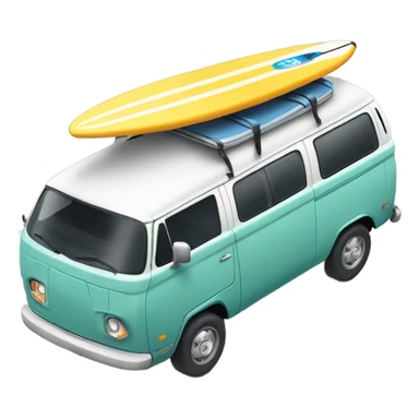 Auto (VAN) with surfs on the roof sticker