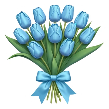 light blue tulip bouquet with light blue bow  sticker