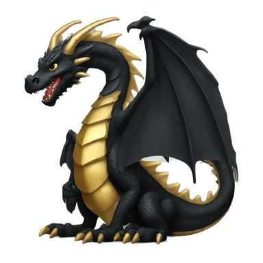 Big black dragon with small gold one sticker