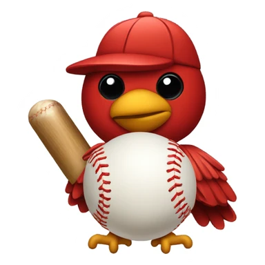 Cardinal with a baseball  sticker