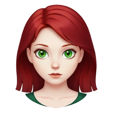 Girl with green eyes and dark red hair sticker