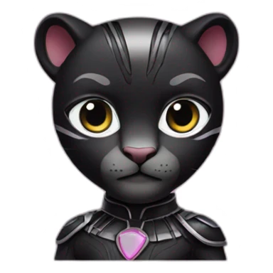 Pink panther in a black panther costume sticker