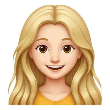 happy girl with long hair sticker