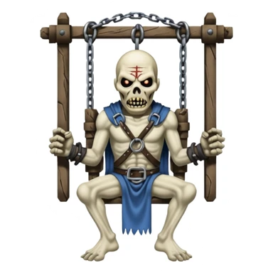 iron maiden monster Eddie  in a medieval torture device - cover x factor sticker