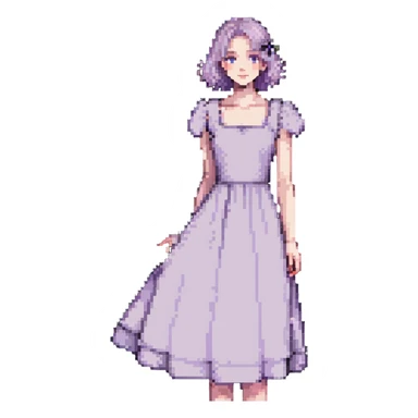 very pale almost white lavender rosy dress sticker