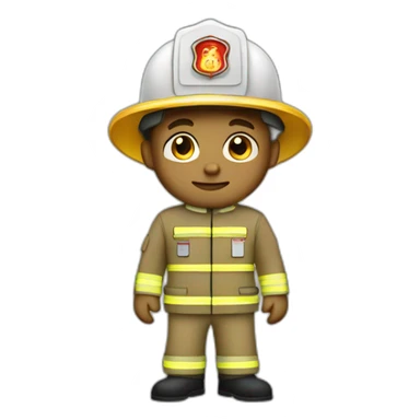 White tan fireman stand up sticker