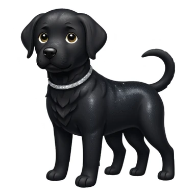 Black lab with black sparkly fur sticker