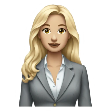 Blonde long hair Tiffany jewellery seller in a grey suit sticker