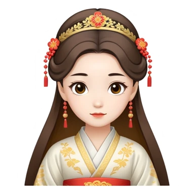 Beautiful girl wearing Hanfu wedding dress sticker